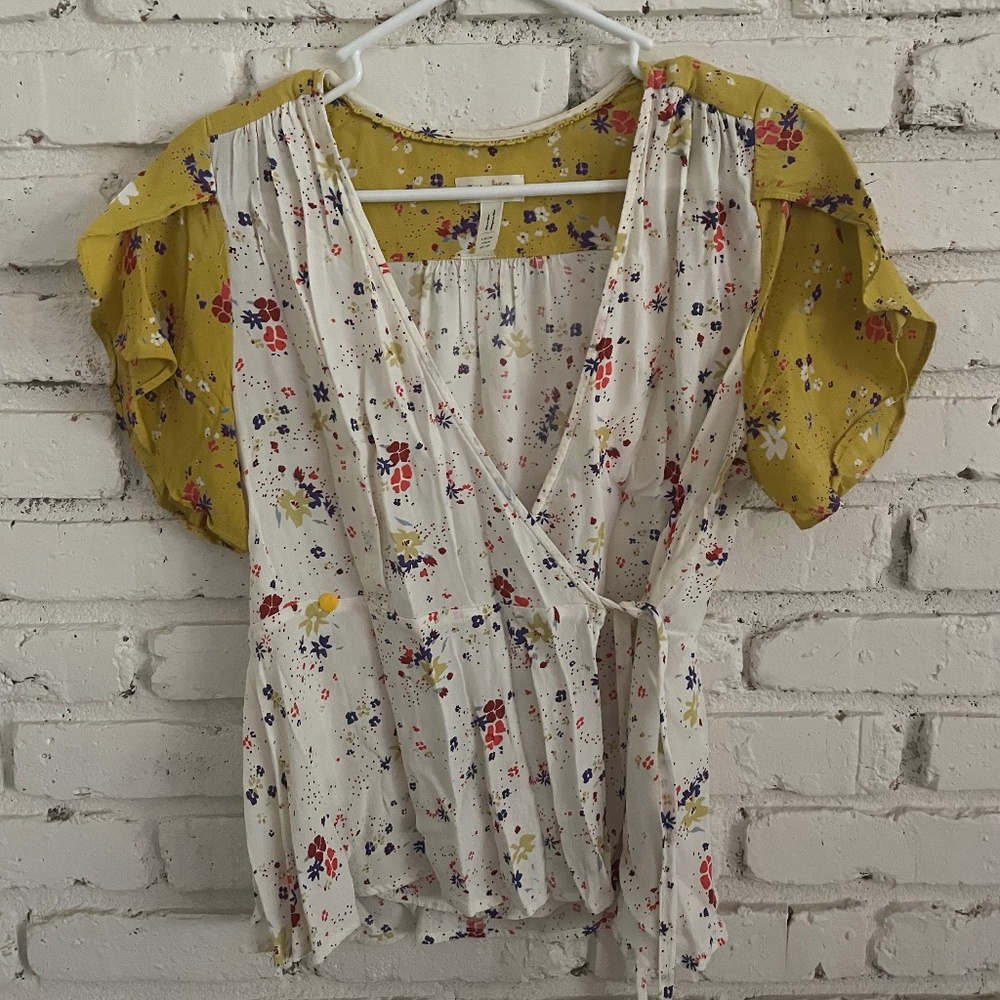 Anthropologie faux-wrap shirt